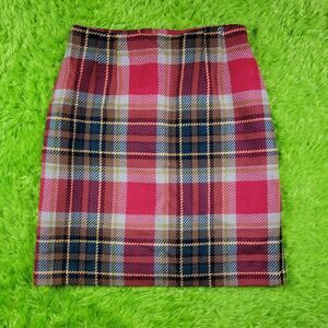 Vintage 90s Chadwick's Plaid Midi Pencil Skirt, Red Green Yellow, 14